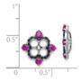 Sterling Silver Rhodium Created Ruby & Black Sapphire Earring Jacket