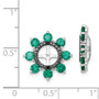 Sterling Silver Rhodium Created Emerald & Black Sapphire Earring Jacket