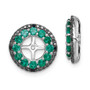 Sterling Silver Rhodium Created Emerald & Black Sapphire Earring Jacket