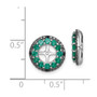 Sterling Silver Rhodium Created Emerald & Black Sapphire Earring Jacket