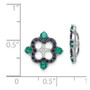 Sterling Silver Rhodium Created Emerald & Black Sapphire Earring Jacket