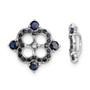 Sterling Silver Rhodium Created Sapphire & Black Sapphire Earring Jacket