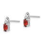 14k White Gold Genuine Garnet Diamond Earring