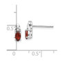 14k White Gold Genuine Garnet Diamond Earring