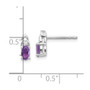 14k White Gold Genuine Amethyst Diamond Earring