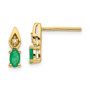 14k Emerald Diamond Earring