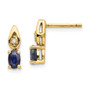 14k Sapphire Diamond Earring