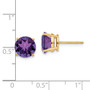 14k 8mm Amethyst Post Earrings