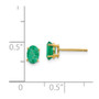 14k Emerald Post Earrings