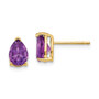 14k 7x5mm Pear Amethyst Earrings