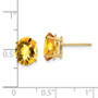 14k 9x7mm Oval Citrine Checker Earrings