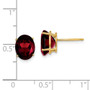 14k 9x7mm Oval Garnet Earrings