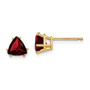 14k 6mm Trillion Garnet Earrings