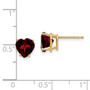 14k 7mm Heart Garnet Earrings