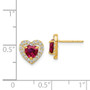 14k Madi K Red and Clear CZ Heart Post Earrings