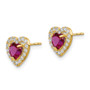 14k Madi K Red and Clear CZ Heart Post Earrings