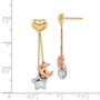 14k Madi K Tri-color Heart, Star & Moon Dangle Post Earrings