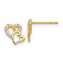 14k Madi K CZ Children's Heart Post Earrings