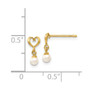 14k Madi K FW Cultured Pearl Heart Dangle Post Earrings