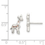 Sterling Silver Polished Enamel Giraffe Childs Post Earrings