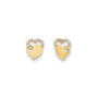 14k Madi K CZ Double Heart Post Earrings