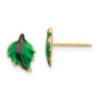 14K Madi K Enameled Leaf Post Earrings