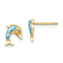 14k Madi K Enameled Dolphin Post Earrings