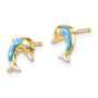14k Madi K Enameled Dolphin Post Earrings