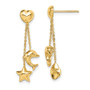 14k Madi K Heart, Star & Dolphin Dangle Post Earrings