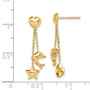 14k Madi K Heart, Star & Dolphin Dangle Post Earrings