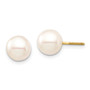 14K Madi K 7-8mm White Round Freshwater Cultured Pearl Screwback Earrings