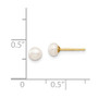 14k Madi K 4-5mm White Button Freshwater Cultured Pearl Stud Post Earrings