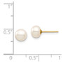 14k Madi K 6-7mm White Button Freshwater Cultured Pearl Stud Post Earrings