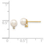 14K Madi K 4-5mm White Round FW Cultured Pearl .02ct Diamond Post Earrings