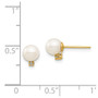 14K Madi K 5-6mm White Round FW Cultured Pearl .02ct Diamond Post Earrings