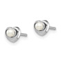 14kw Madi K White Button Freshwater Cultured Pearl Heart Post Earrings