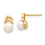 14k Madi K 5-6mm White Button FW Cultured Pearl Post Dangle Earrings