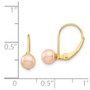 14K Madi K 5-6mm Pink Round FW Cultured Pearl Leverback Earrings