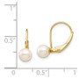 14K Madi K 5-6mm White Round FW Cultured Pearl Leverback Earrings