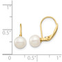 14K Madi K 6-7mm White Round FW Cultured Pearl Leverback Earrings