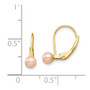 14K Madi K 4-5mm Pink Round FW Cultured Pearl Leverback Earrings