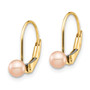 14K Madi K 4-5mm Pink Round FW Cultured Pearl Leverback Earrings