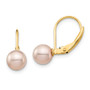 14K Madi K 6-7mm Pink Round FW Cultured Pearl Leverback Earrings