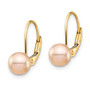 14K Madi K 6-7mm Pink Round FW Cultured Pearl Leverback Earrings