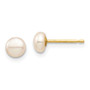 14k Madi K 4-5mm Pink Button Freshwater Cultured Pearl Stud Post Earrings