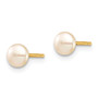 14k Madi K 4-5mm Pink Button Freshwater Cultured Pearl Stud Post Earrings