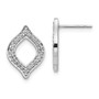 14k White Gold Diamond Fancy Post Earrings