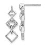 14k White Gold Diamond Fancy Dangle Earrings