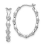 14k White Gold Diamond Fancy Hoop Earrings