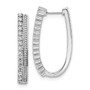 14k White Gold Diamond Fancy Hoop Earrings